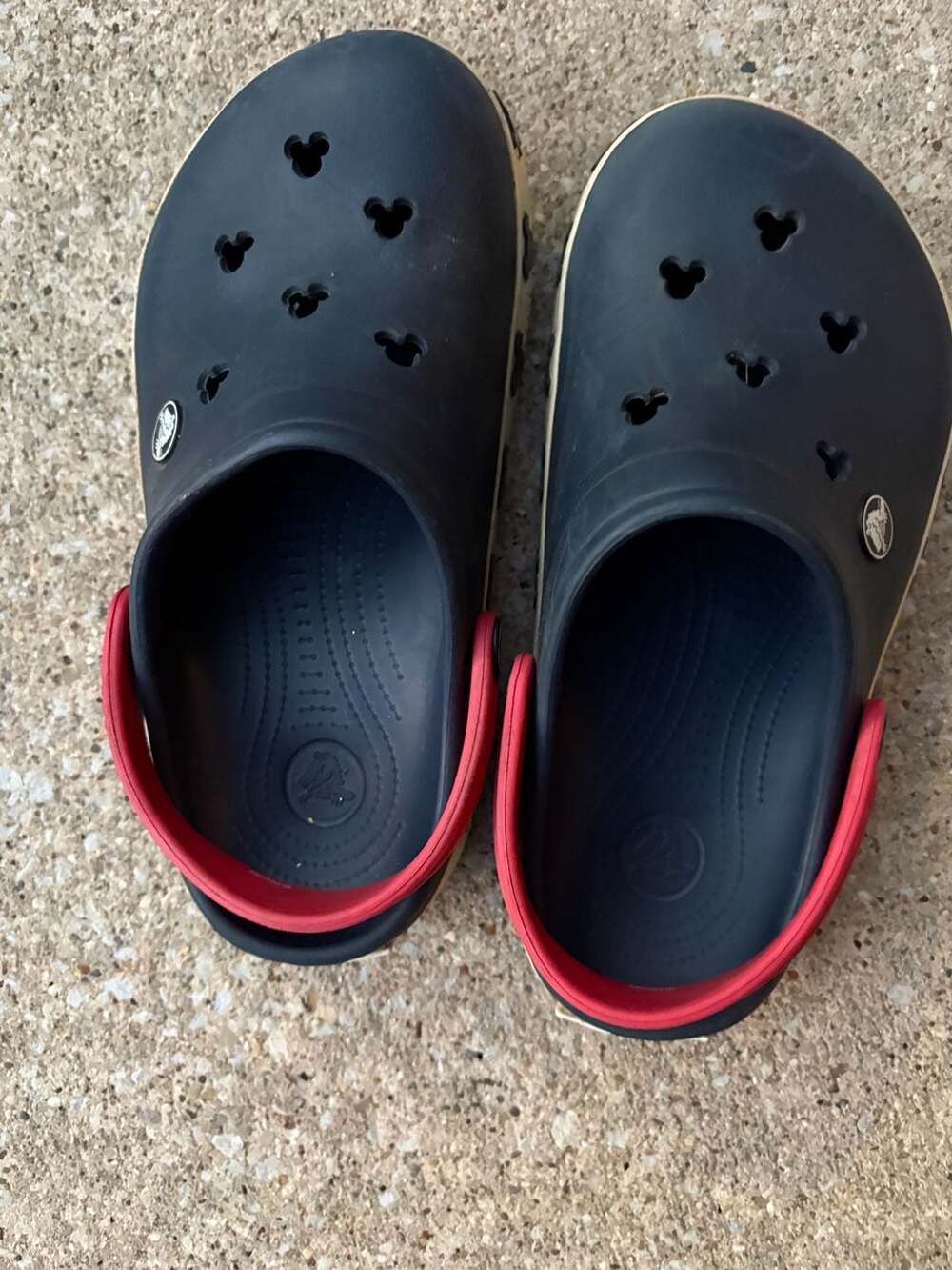 Crocs Disney Mickey Mouse Crocband Clogs Navy Blue Red Kids Shoes - Picture 4 of 10